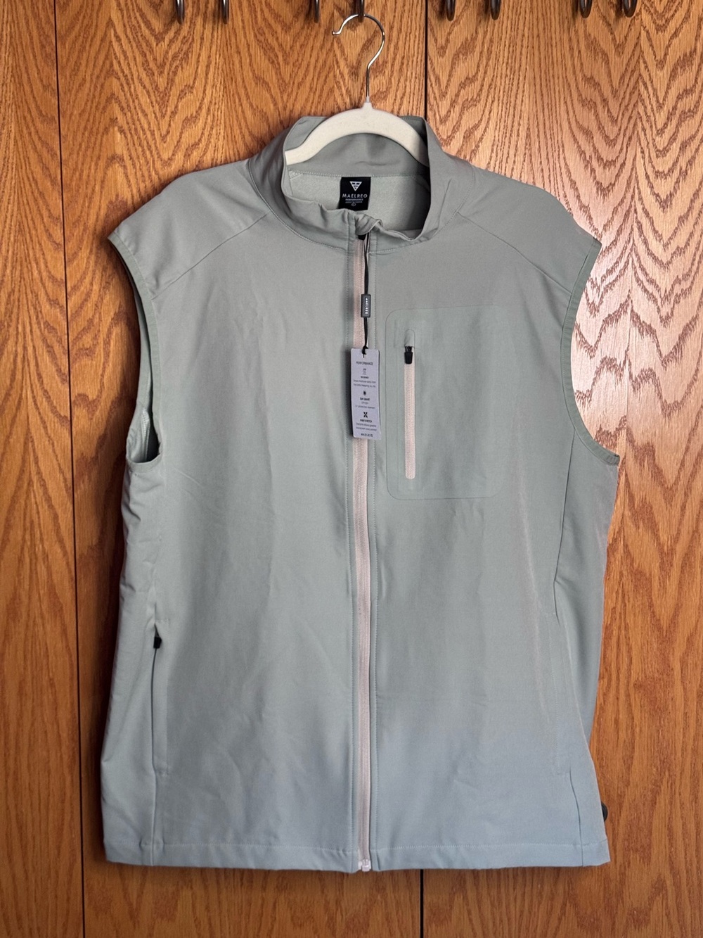 MAELREG Men’s Golf Vest Large Light Green Water Resistant NWT